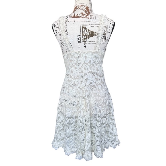 Private Luxuries Vintage Babydoll Lace Mini Dress size Large - Picture 5 of 10